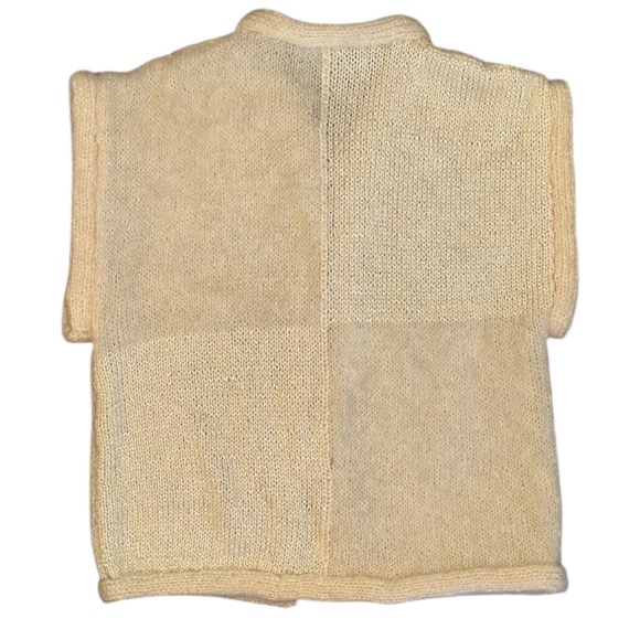 Hand Knit Cream Open Vest - Picture 4 of 6